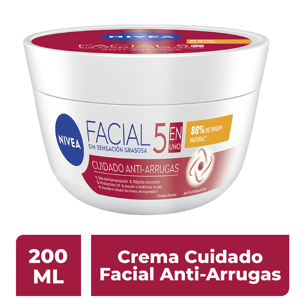 NIVEA-Crema-Facial-Hidratante-Antiedad-5-En-1-Cuidado-Anti-Arrugas-200-ml-imagen-2