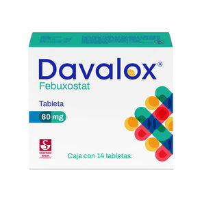 Davalox-80-mg---Caja-con-14-tabletas-(Febuxostat)-imagen