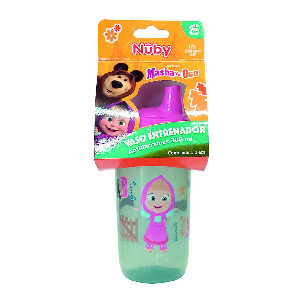 Nuby-Vaso-Antiderr-Masha-Y-El-Oso-10Oz-imagen
