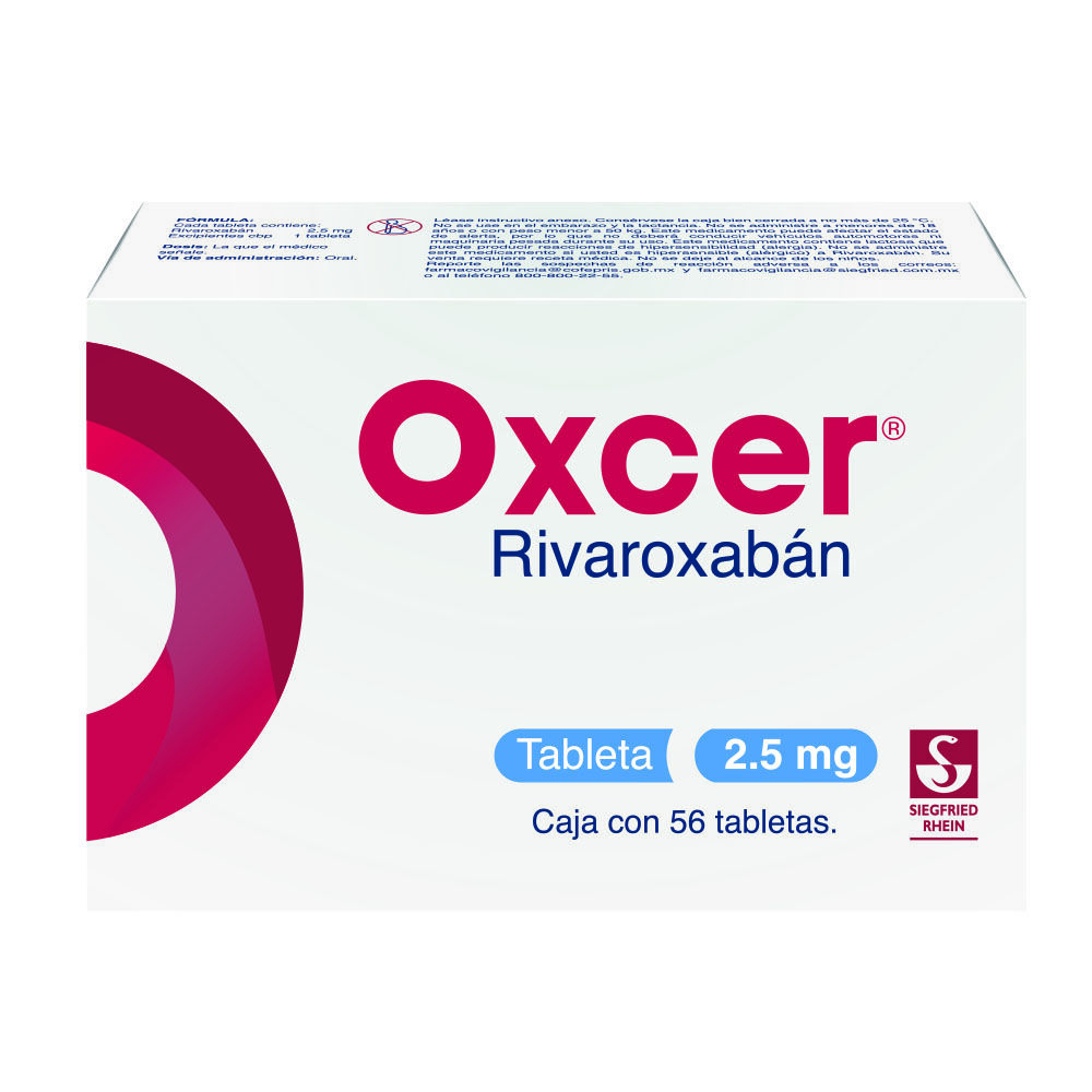 Oxcer-2.5-mg---Caja-con-56-tabletas-(Rivaroxab&aacute;n)-imagen-1