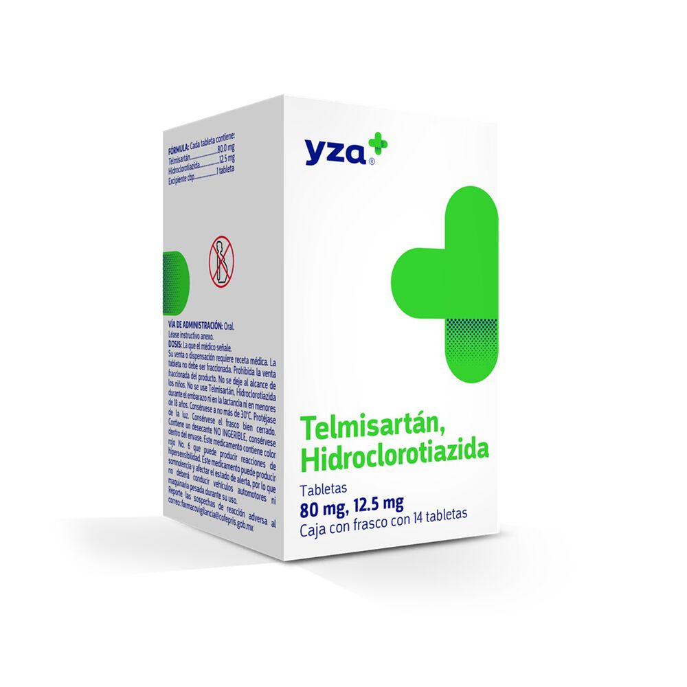 Yza-Telmisartan/Hidroclorotiazida-80Mg/12.5Mg-14-Tabs-imagen