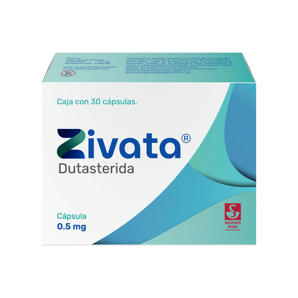 Zivata-0.5-mg---Caja-con-30-c&aacute;psulas-(Dutasterida)-imagen-1