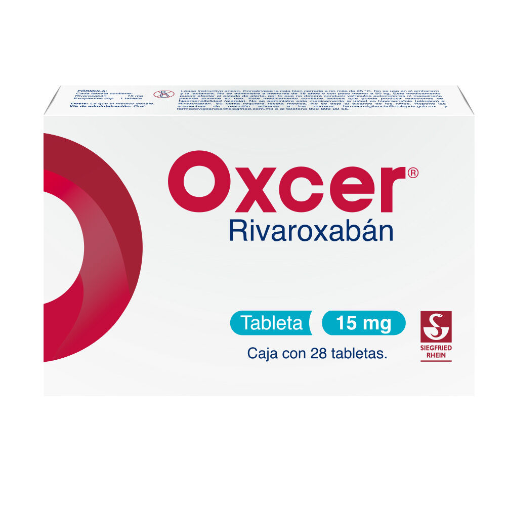 Oxcer-15-mg---Caja-con-28-tabletas-(Rivaroxab&aacute;n)-imagen-1