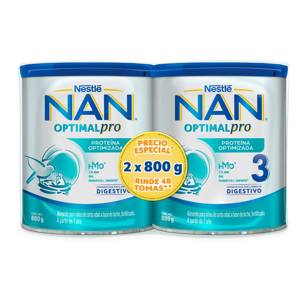 NAN-3-Optimal-Pro-Fórmula-Infantil-1-a-2-Años-2-Latas-800g-c/u-imagen