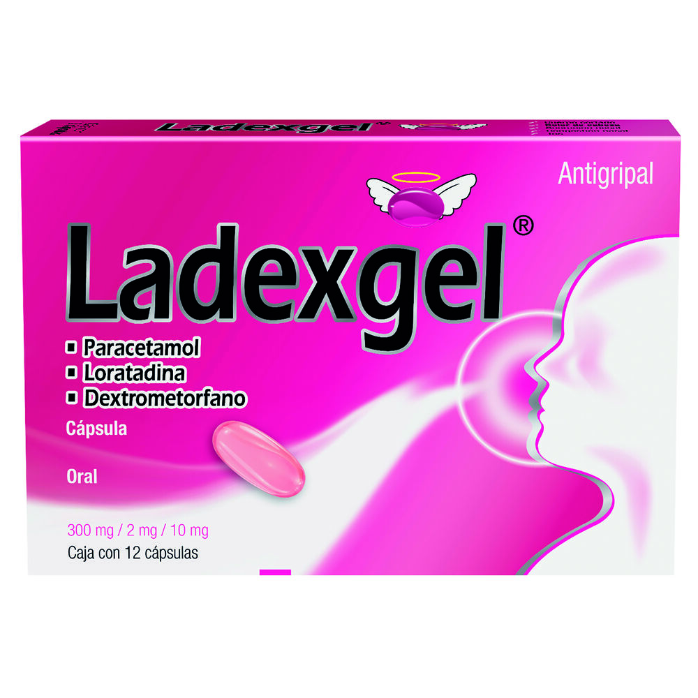 LADEXGEL-C/12-CAPS-(PARACETAMOL,-LORATADINA,-DEXTROMETORFANO)-imagen