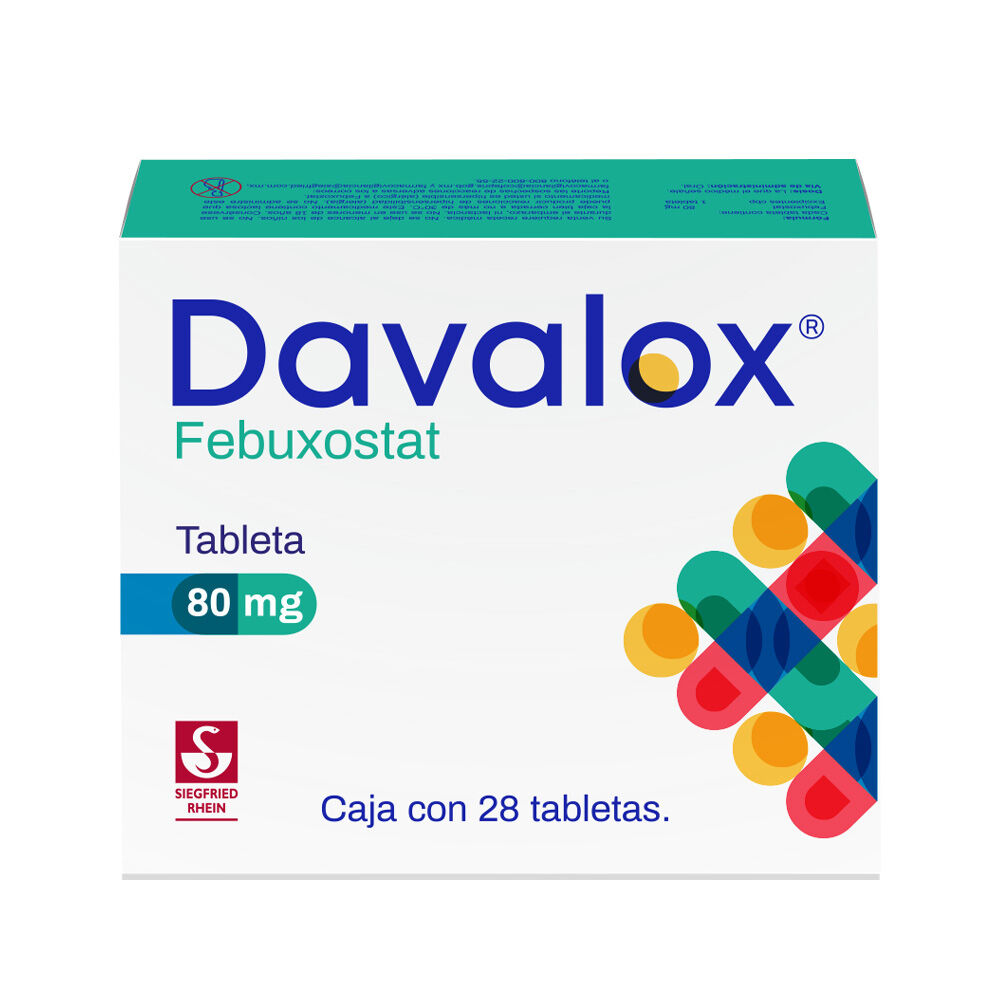 Davalox-80-mg---Caja-con-28-tabletas-(Febuxostat)-imagen-3