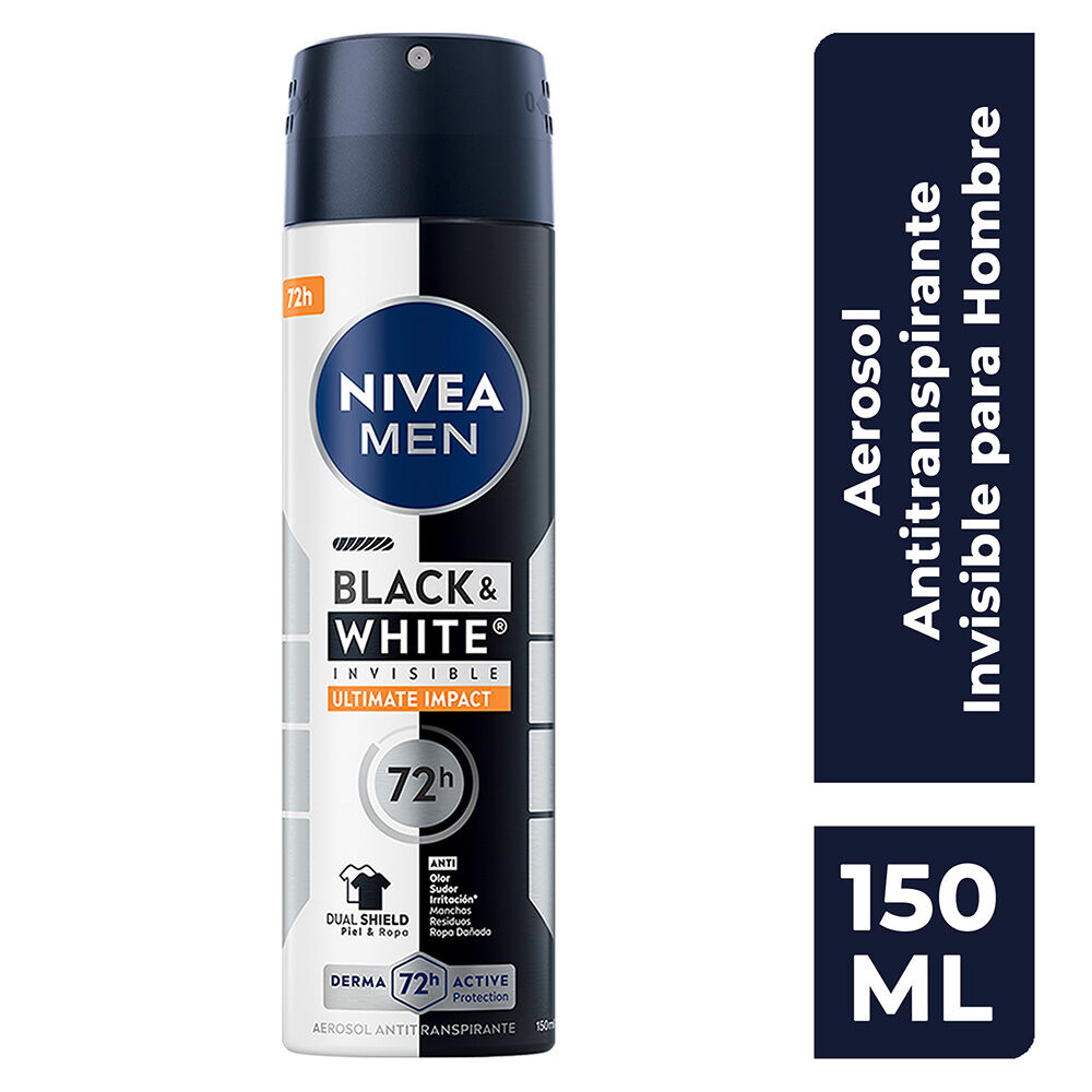 NIVEA-MEN-Desodorante-Antimanchas,-Black-&-White-Invisible-Ultimate-spray-150-ml-imagen-1