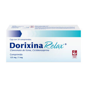 Dorixina-Relax-125mg---Caja-con-20-comprimidos-(Clonixinato-de-Lisina-y-Clorhidrato-de-Ciclobenzaprina)-imagen