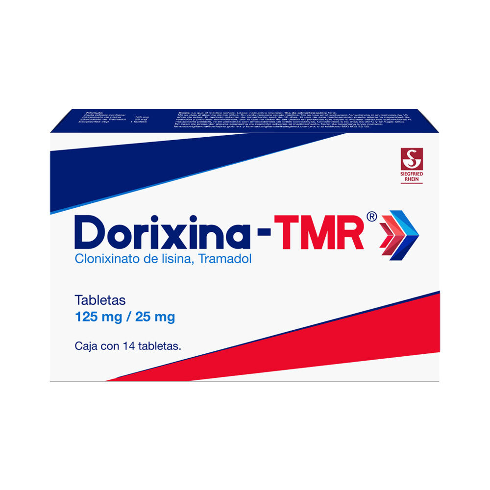 Dorixina-TMR-125-mg-/-25-mg---Caja-con-20-comprimidos-(Clonixinato-de-Lisina-y-Clorhidrato-de-Tramadol)-imagen-1