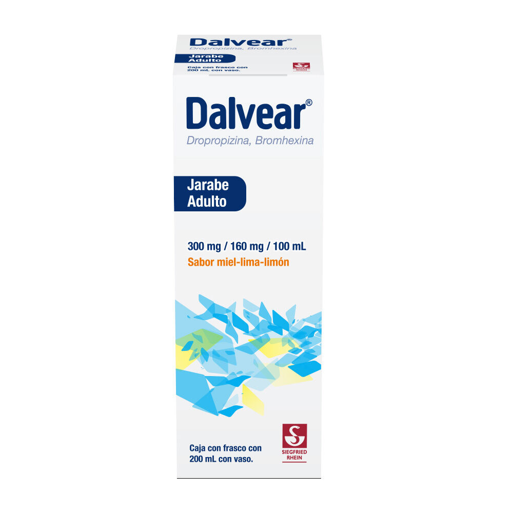 Dalvear-Adulto-300-mg-/-160-mg---Jarabe-sabor-miel-y-lima-lim&oacute;n-200-ml-(Dropropizina-y-Bromhexina)-imagen-1