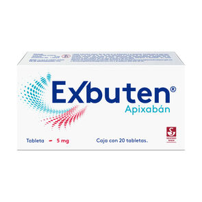 Exbuten-5-mg---Caja-con-20-tabletas-(Apixaban)-imagen