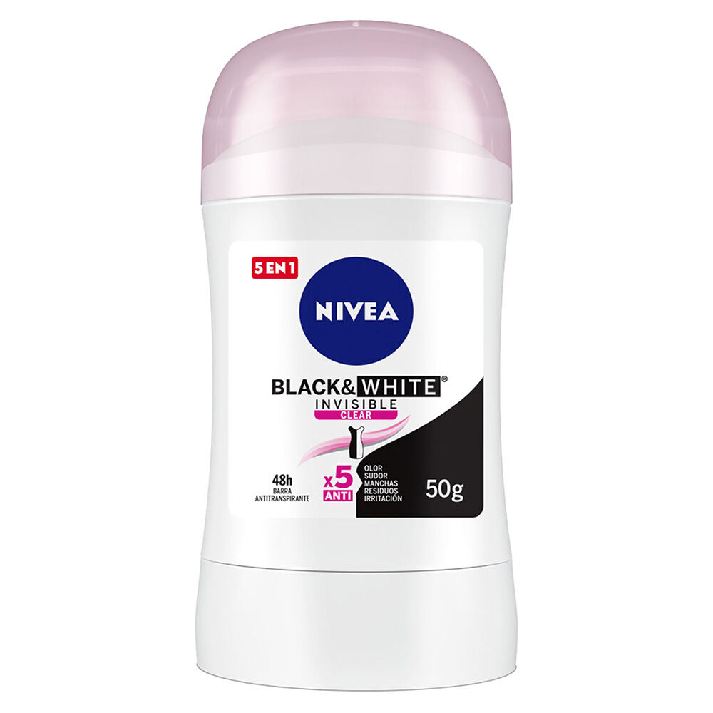 NIVEA-Desodorante-Antimanchas-Black-&-White-Invisible-Clear-barra-50-g-imagen-1