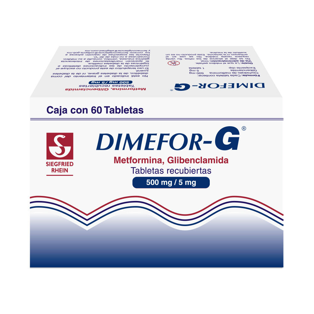 Dimefor-G-500-mg-/-5-mg---Caja-con-60-tabletas-(Metformina-y-Glibenclamida)-imagen-3