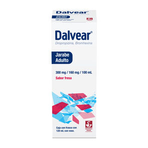 Dalvear-Adulto-300-mg-/-160-mg---Jarabe-sabor-fresa-120-ml-(Dropropizina-y-Bromhexina)-imagen