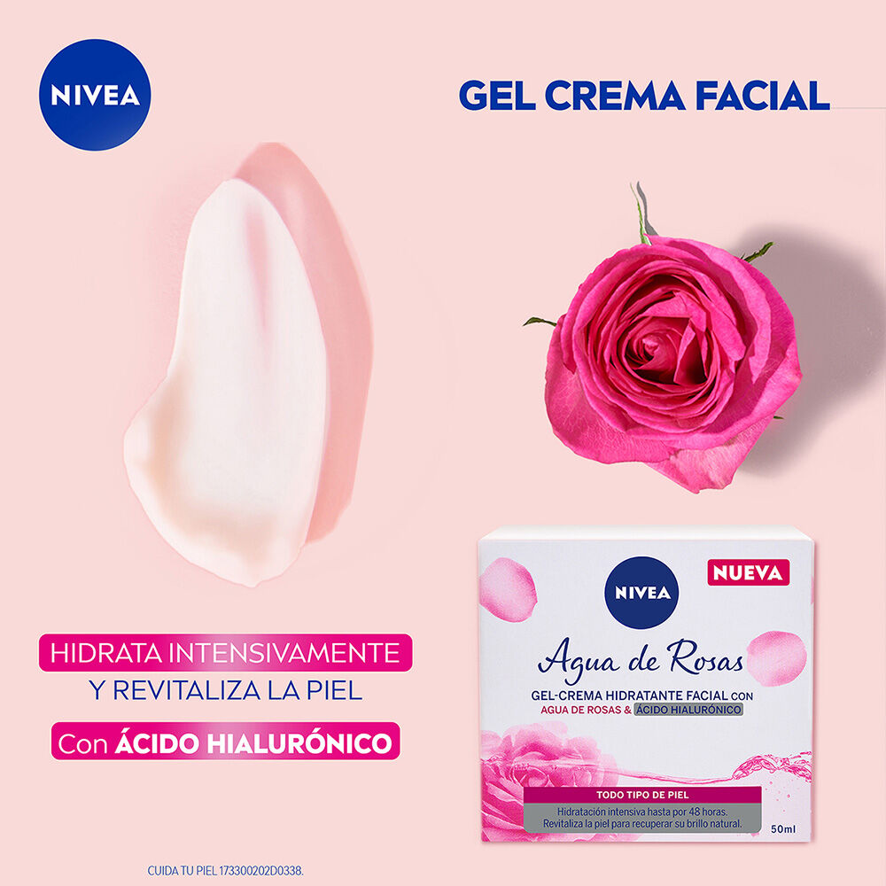 NIVEA-Gel-Crema-Hidratante-Facial-Agua-De-Rosas-Todo-Tipo-de-Piel-50-ml-imagen-3