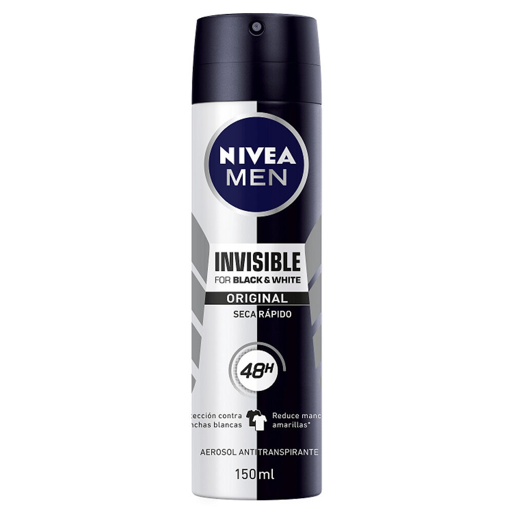 NIVEA-MEN-Desodorante-Antimanchas,-Black-&-White-Invisible-Power-spray-150-ml-imagen-1