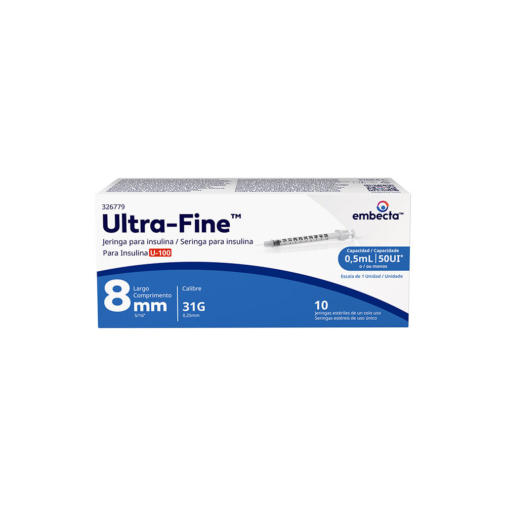 Ultrafine-Jeringa-8Mm-31G-.5Ml-20Mg-10Pz-imagen-1