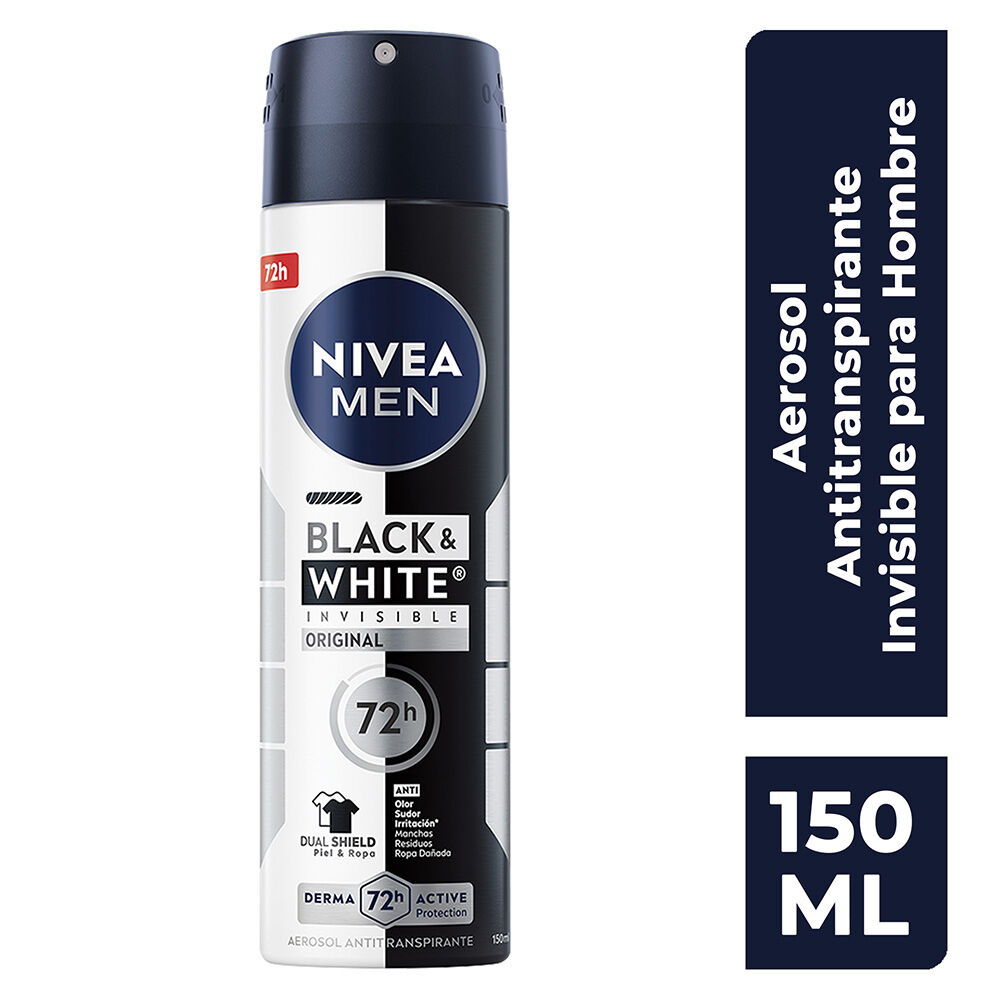 NIVEA-MEN-Desodorante-Antimanchas,-Black-&-White-Invisible-Power-150-ml-imagen-1