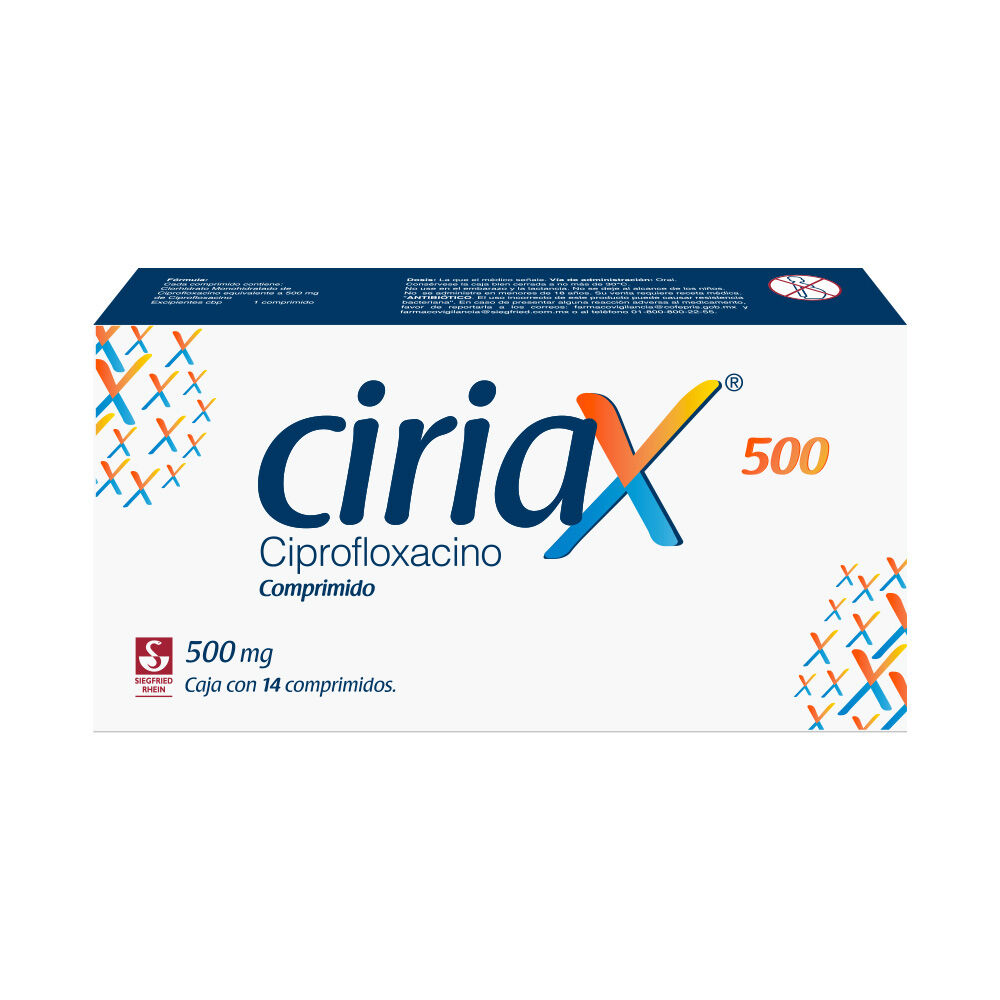 Ciriax-500-mg---Caja-con-14-comprimidos-(Ciprofloxacino)-imagen-1