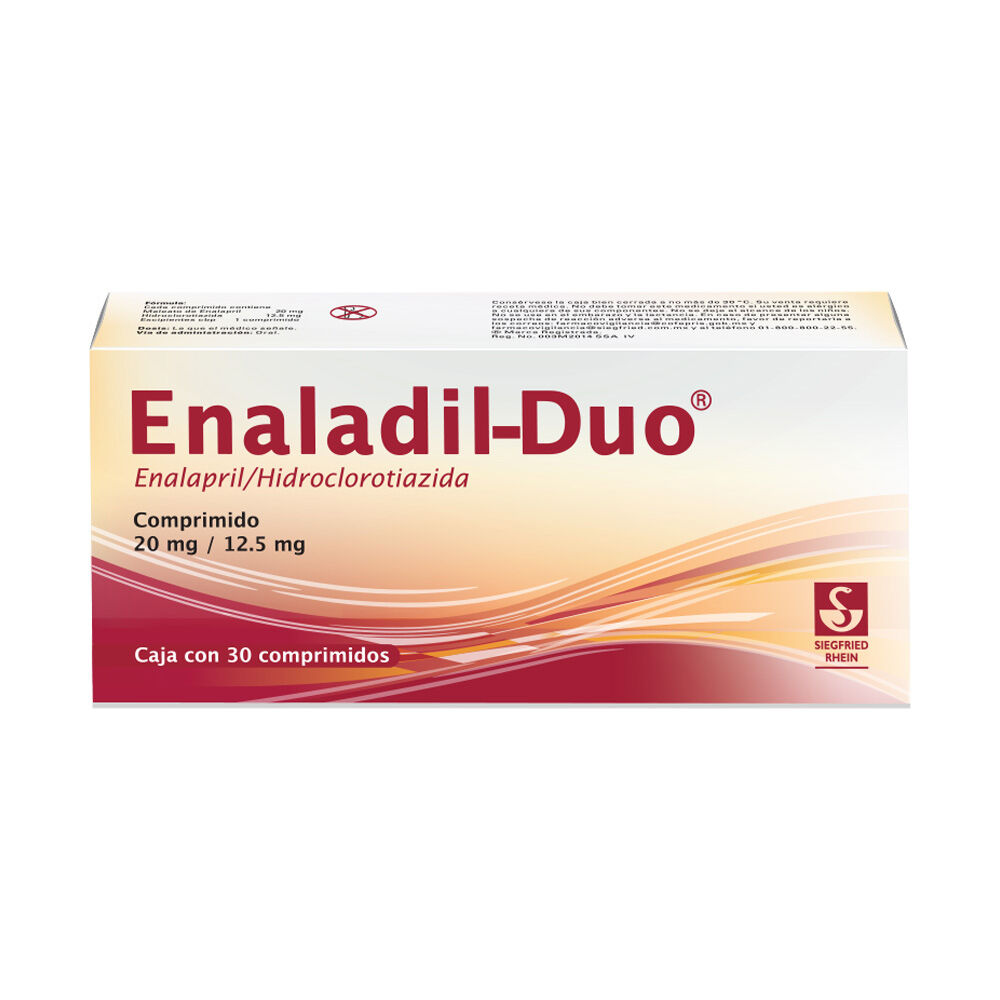 Enaladil-Duo-20-mg-/-12.5-mg---Caja-con-30-comprimidos-(Enalapril-y-Hidroclorotiazida)-imagen-1