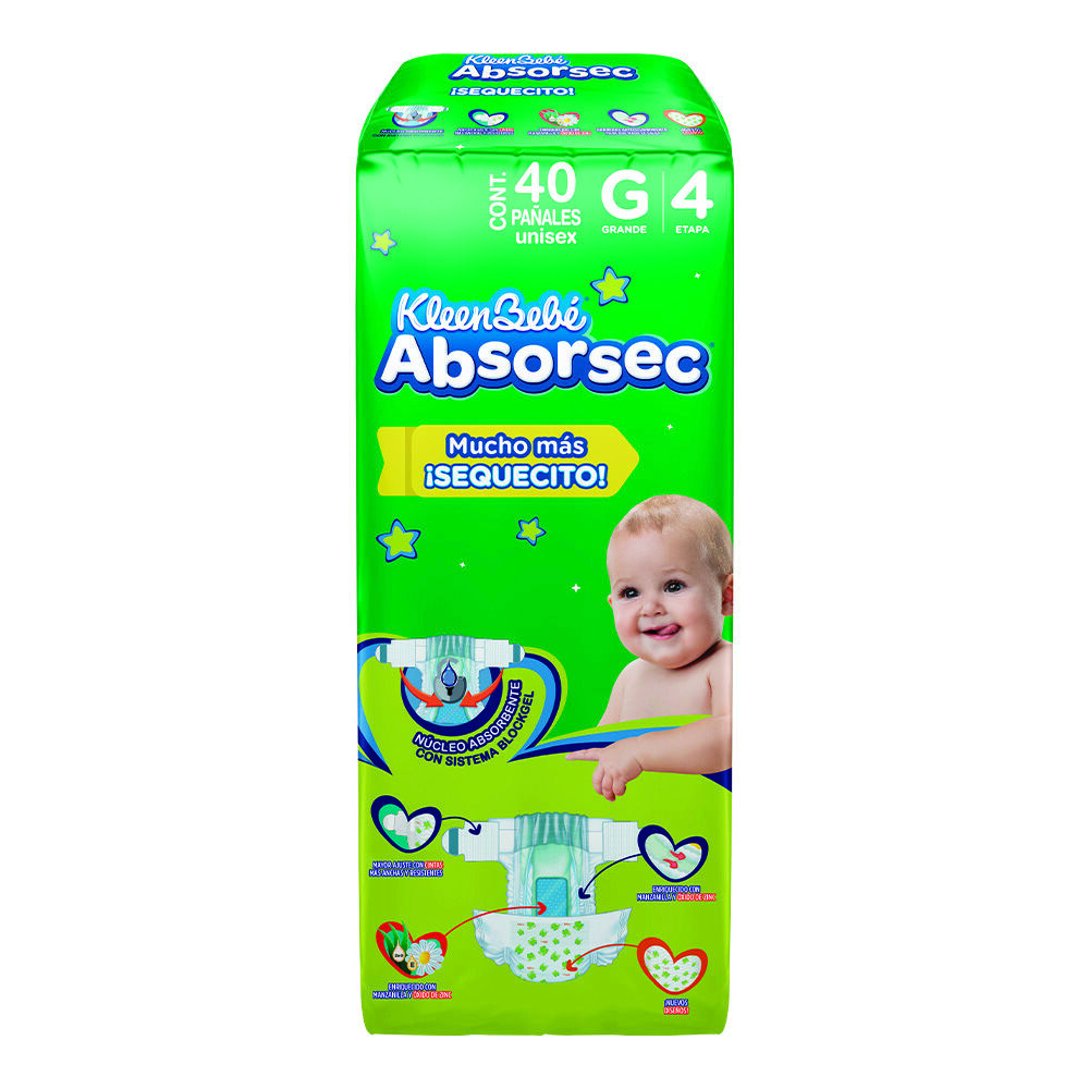 Kleenbebe-Absorsec-Grande-40-Pzas-imagen-3