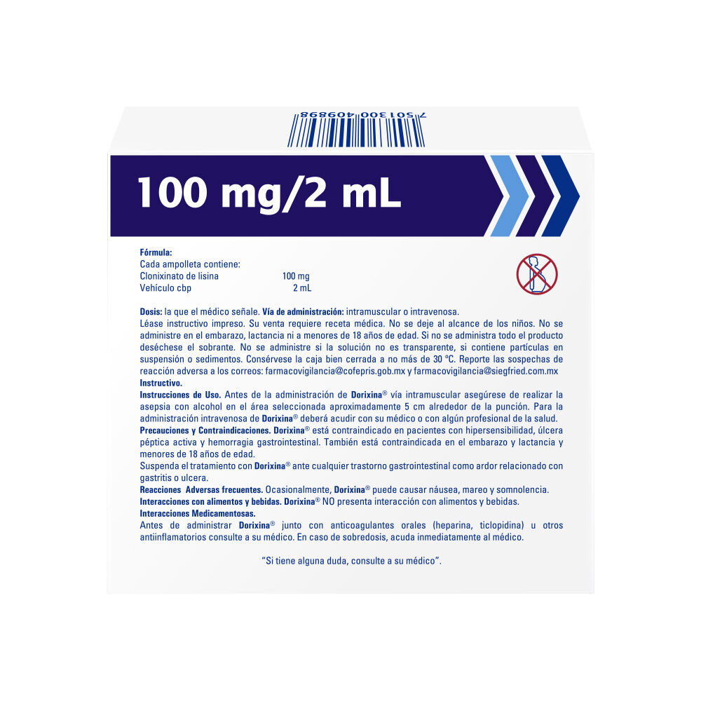 Dorixina-100-mg---Caja-con-5-ampolletas-(Clonixinato-de-Lisina)-imagen-3