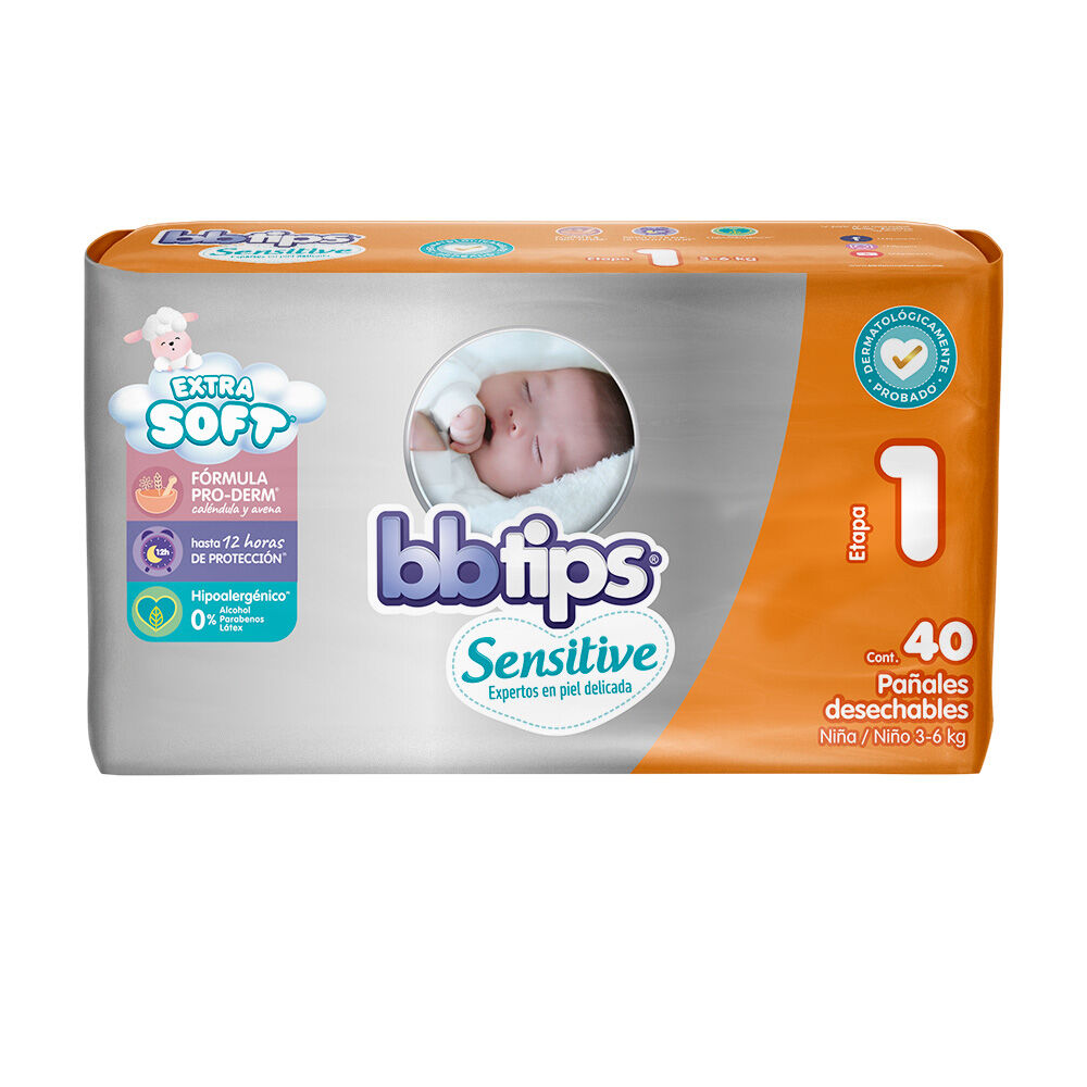 Pañal-Bbtips-Sensitive-Talla-1-40-pañales-imagen