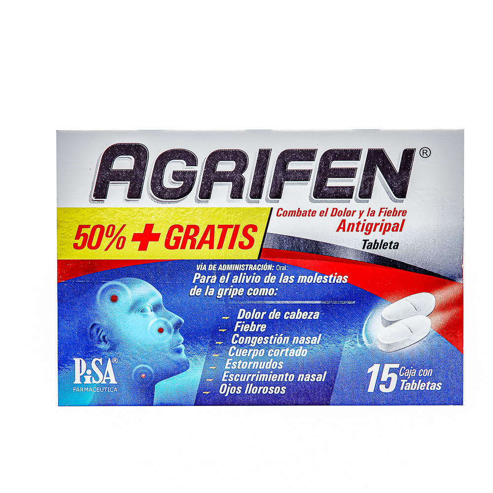 Agrifen-50%-Más-Gra-25Mg/5Mg/4Mg-15-Tabs-imagen