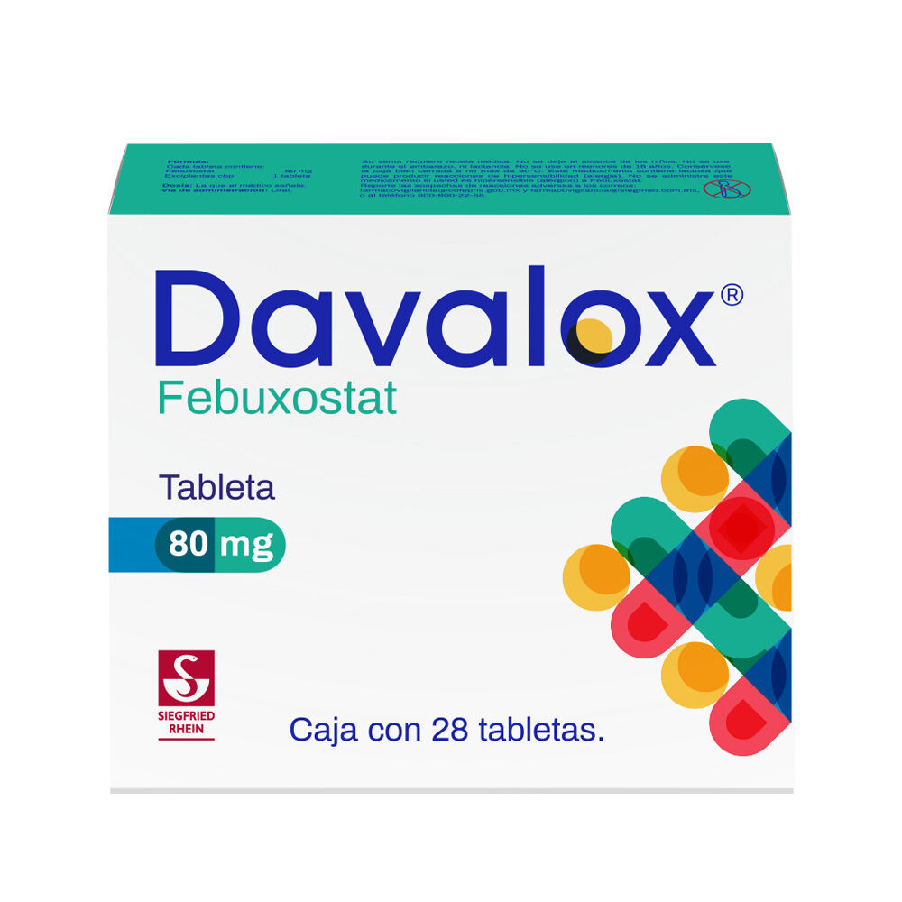 Davalox-80-mg---Caja-con-28-tabletas-(Febuxostat)-imagen-1