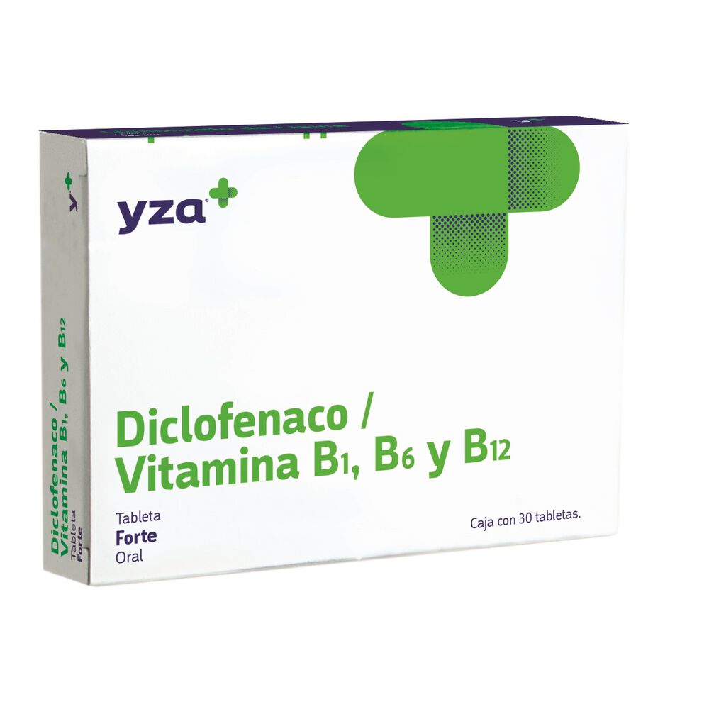 Yza-Diclofenaco-/-Vitamina-B1,-B6-y-B12-F-50Mg/1Mg/50Mg-30-Tabs-imagen