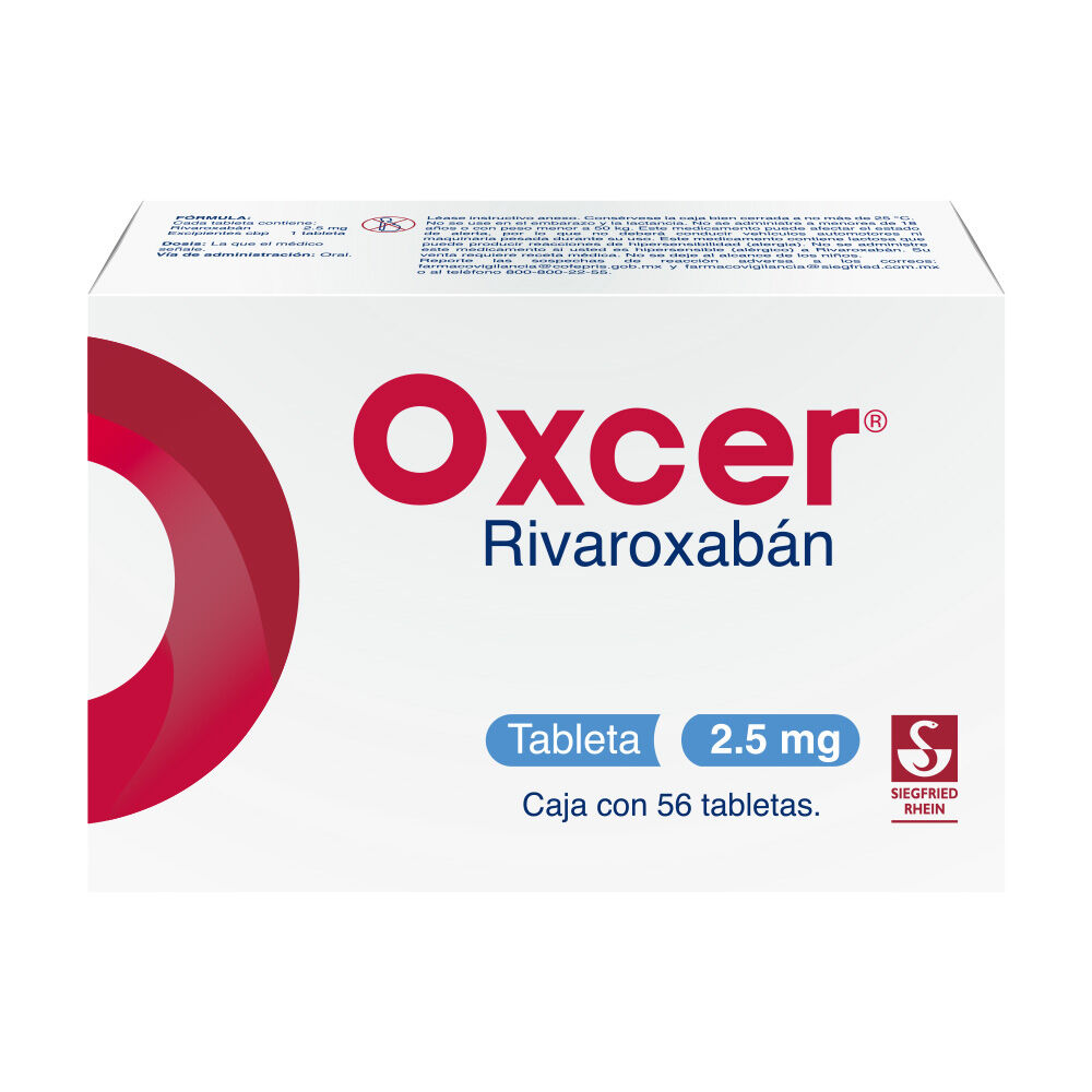Oxcer-2.5-mg---Caja-con-56-tabletas-(Rivaroxab&aacute;n)-imagen-1