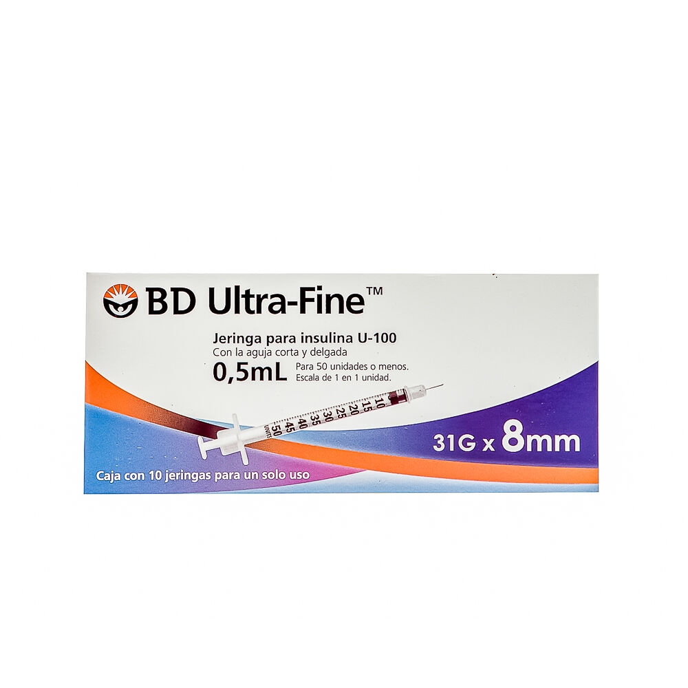 Bd-Ultra-Fine-31Gx8Mm-10-Jga-X-0.5Ml-imagen