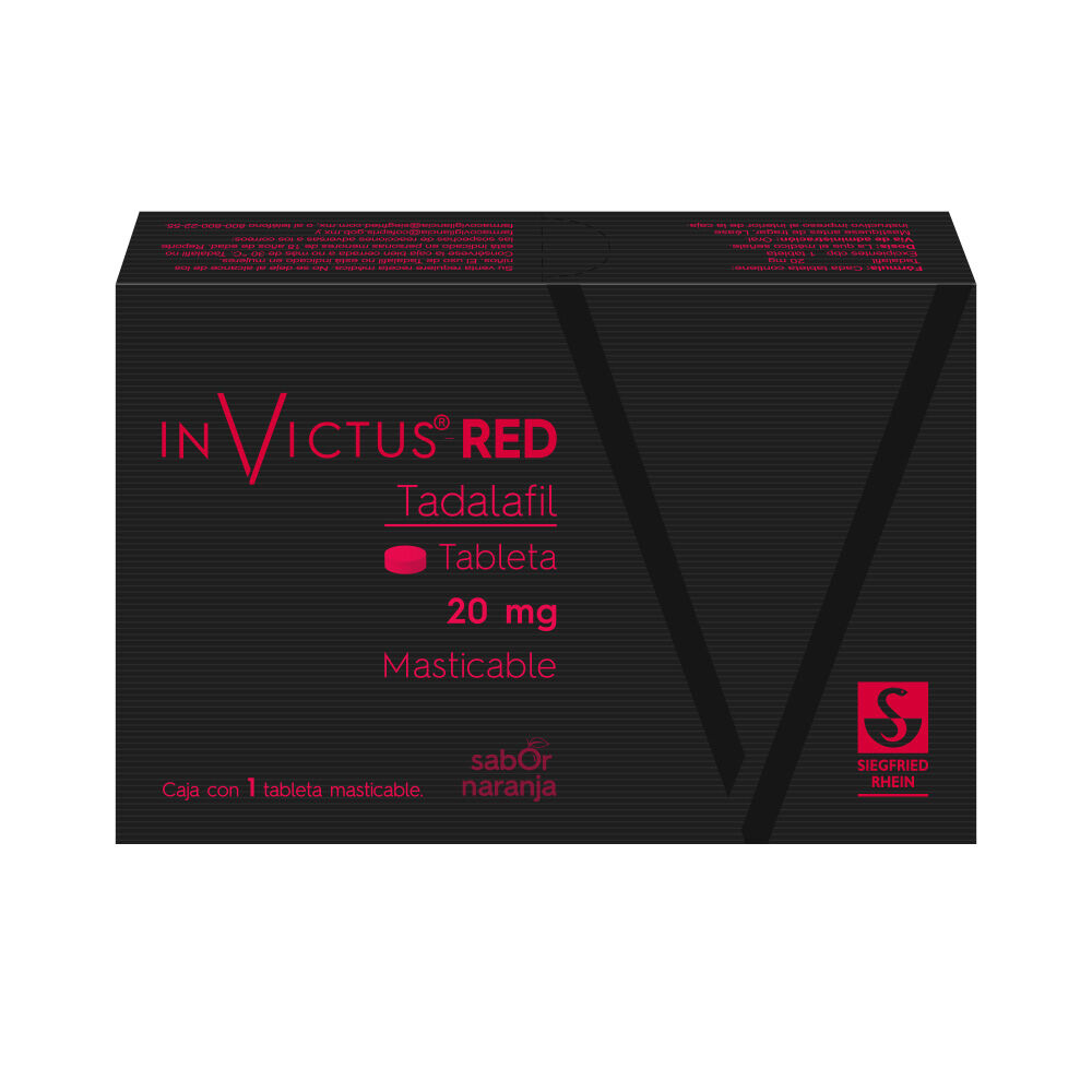 Invictus-Red-20-mg---Caja-con-1-tableta-masticable-(Tadalafil)-imagen-3