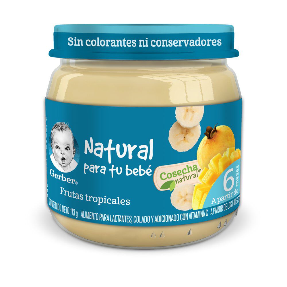 Papilla-Gerber-Cosecha-Natural-Etapa-2-Frutas-Tropicales-113g-imagen