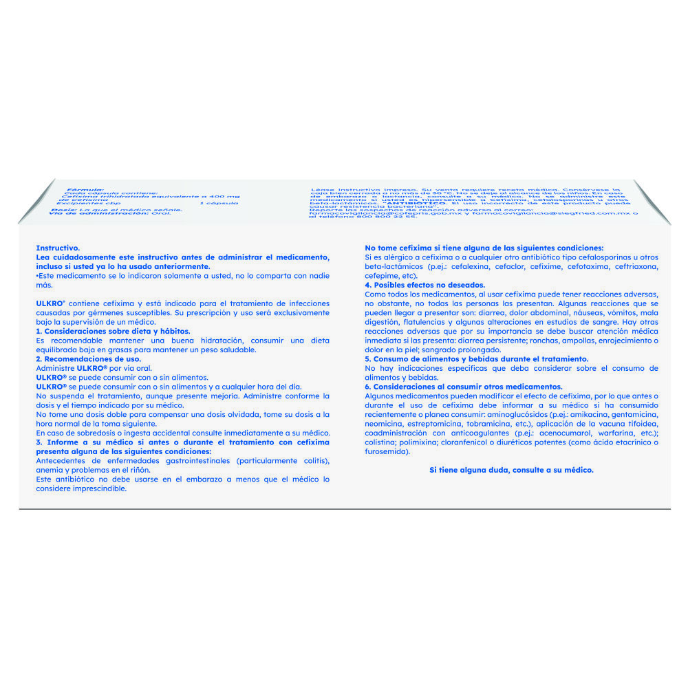 Ulkro-400-mg---Caja-con-10-c&aacute;psulas-(Cefixima)-imagen-3