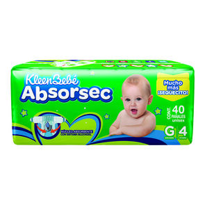 Kleenbebe-Absorsec-Grande-40-Pzas-imagen