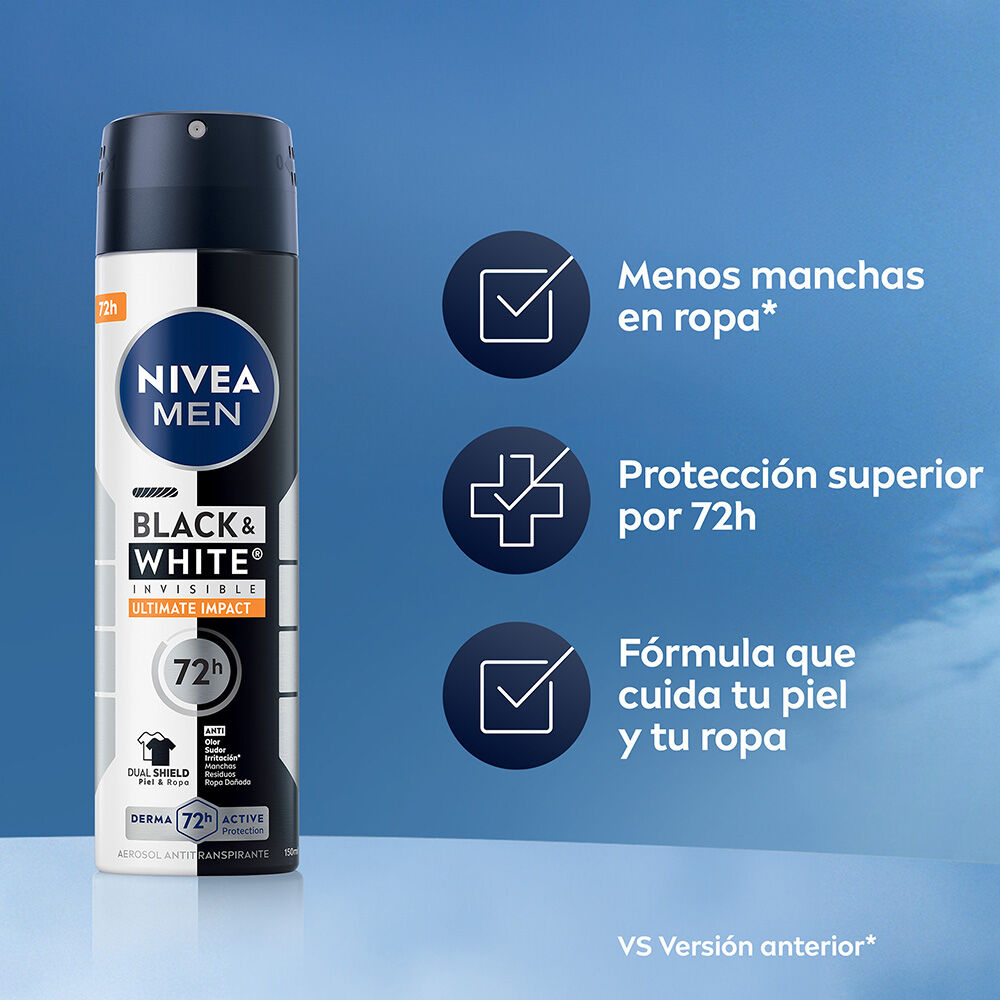 NIVEA-MEN-Desodorante-Antimanchas,-Black-&-White-Invisible-Ultimate-spray-150-ml-imagen-5