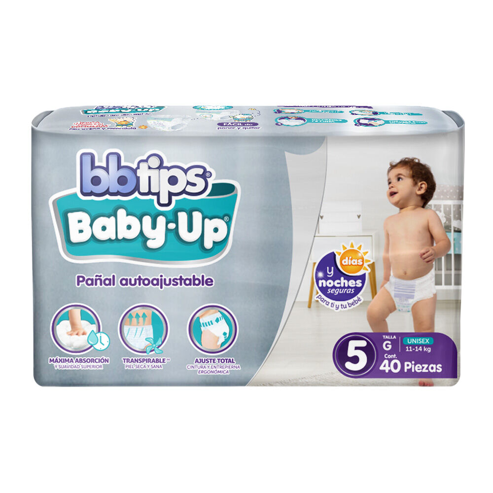 Pañal-Autoajustable-Bbtips-Baby-Up-Talla-5-Grande-40-pañales-imagen