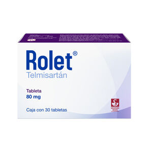 Rolet-80-mg---Caja-con-30-tabletas-(Telmisart&aacute;n)-imagen