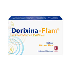 Dorixina-Flam-250-mg-/-50-mg---Caja-con-14-tabletas-(Clonixinato-de-Lisina-y-Diclofenaco-S&oacute;dico)-imagen