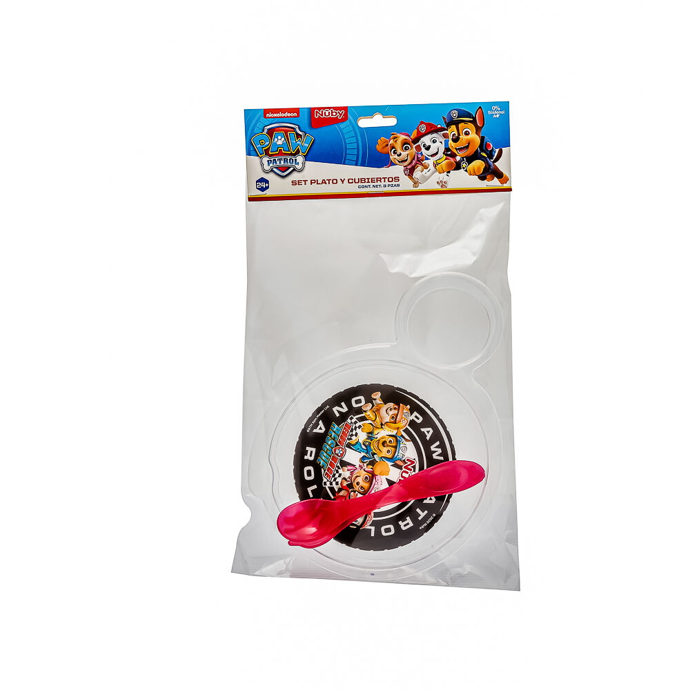 Nuby-Plato-I&O-Con-Cubiertos-Pawpatrol-imagen