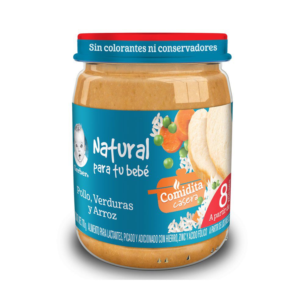 Gerber-Papilla-Etapa-3-Pollo,-Verduras-y-Arroz-170g-imagen