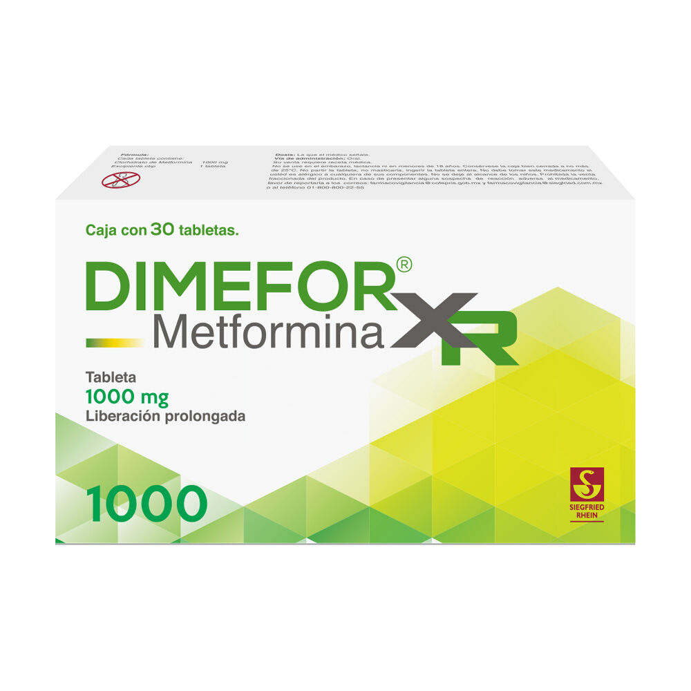 Dimefor-XR-1000-mg---Caja-con-30-tabletas-(Metformina)-imagen-1