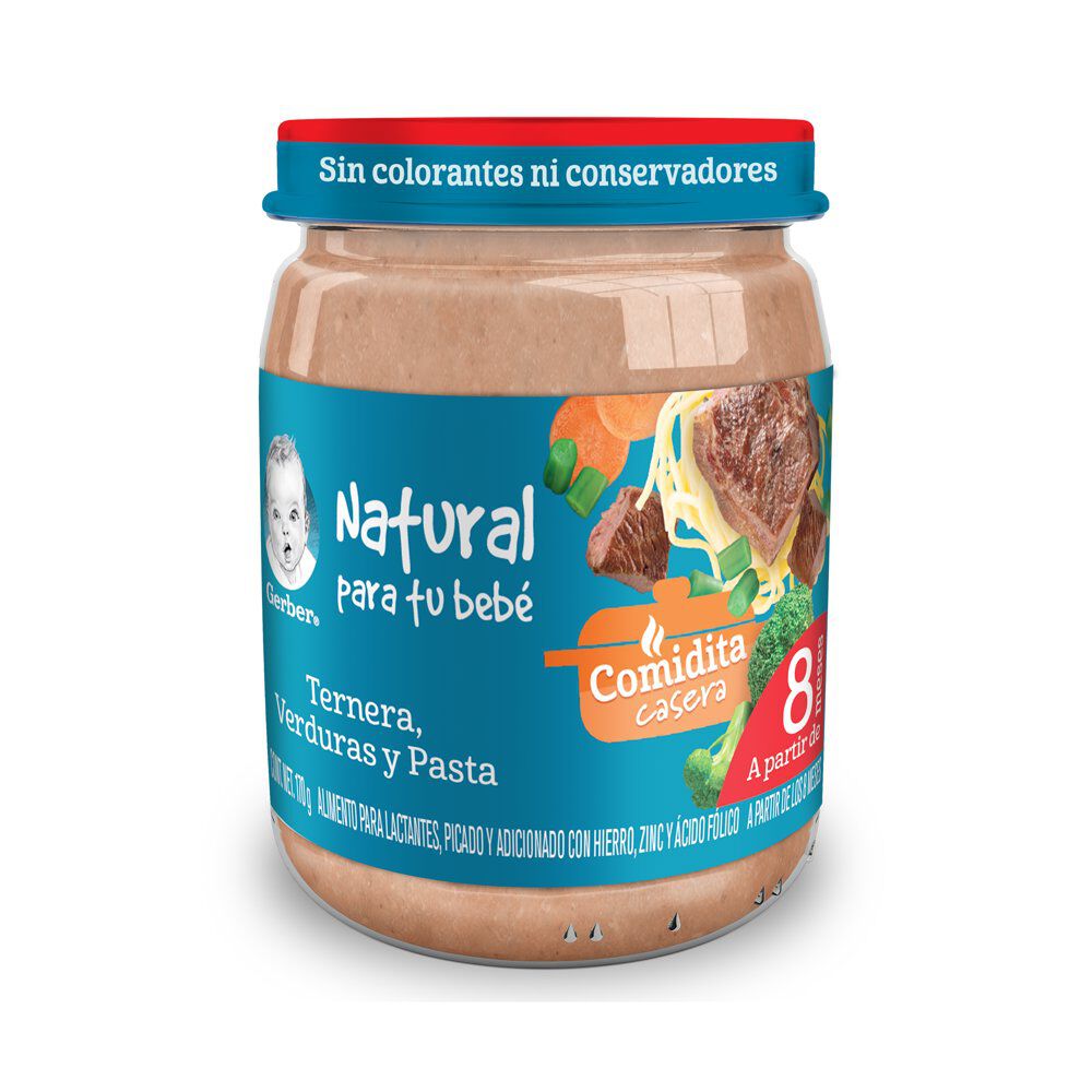 Papilla-Gerber-Comidita-Casera-Etapa-3-Ternera,-Verduras-y-Pasta-170g-imagen