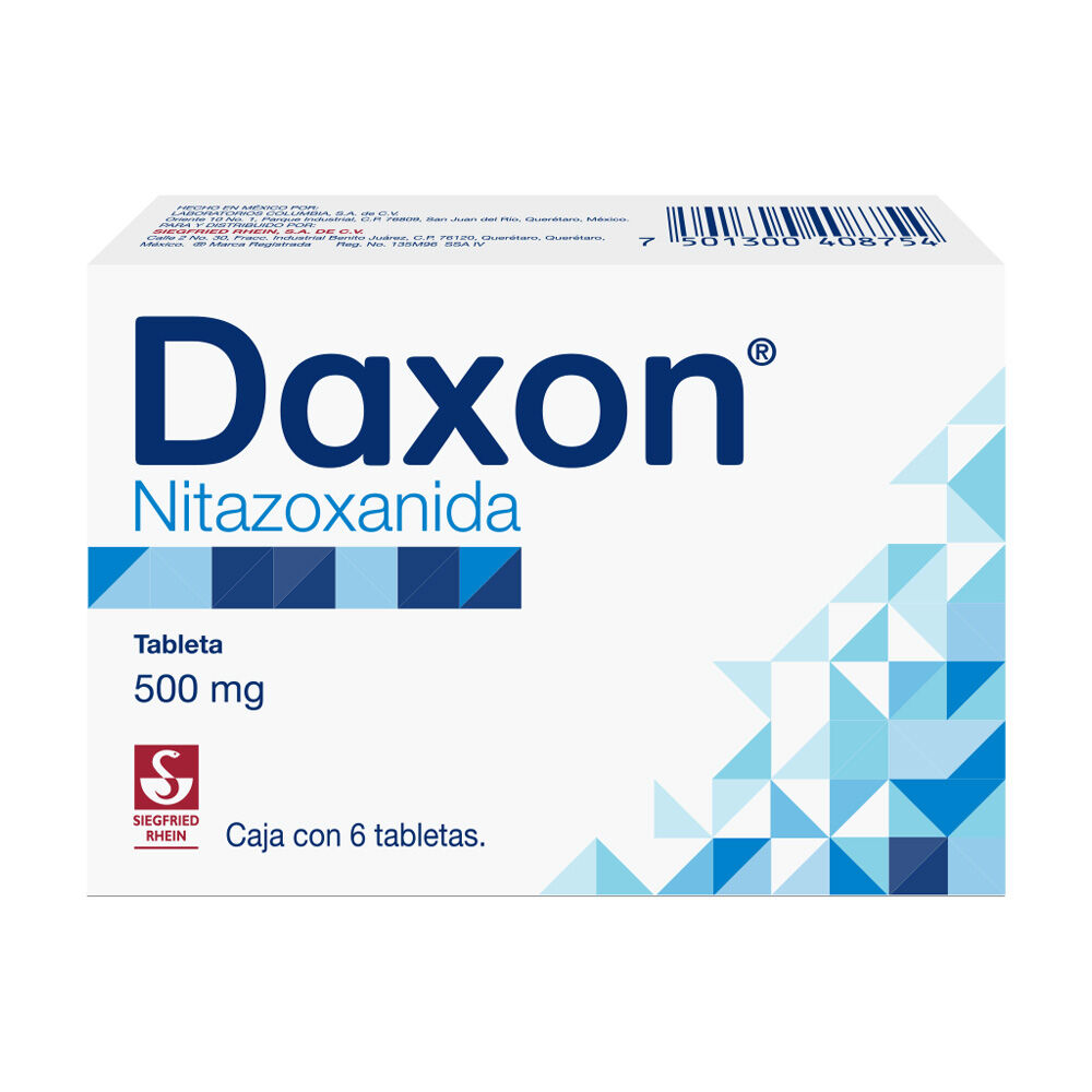 Daxon-500-mg---Caja-con-6-tabletas-(Nitazoxanida)-imagen-1