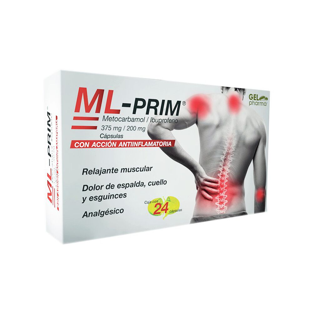 Ml-Prim Metocarbamol/Ibuprofeno 24 Caps
