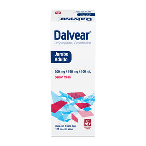 Dalvear-Infantil-150-mg-/-80-mg---Jarabe-sabor-fresa-120-ml-(Dropropizina-y-Bromhexina)-imagen