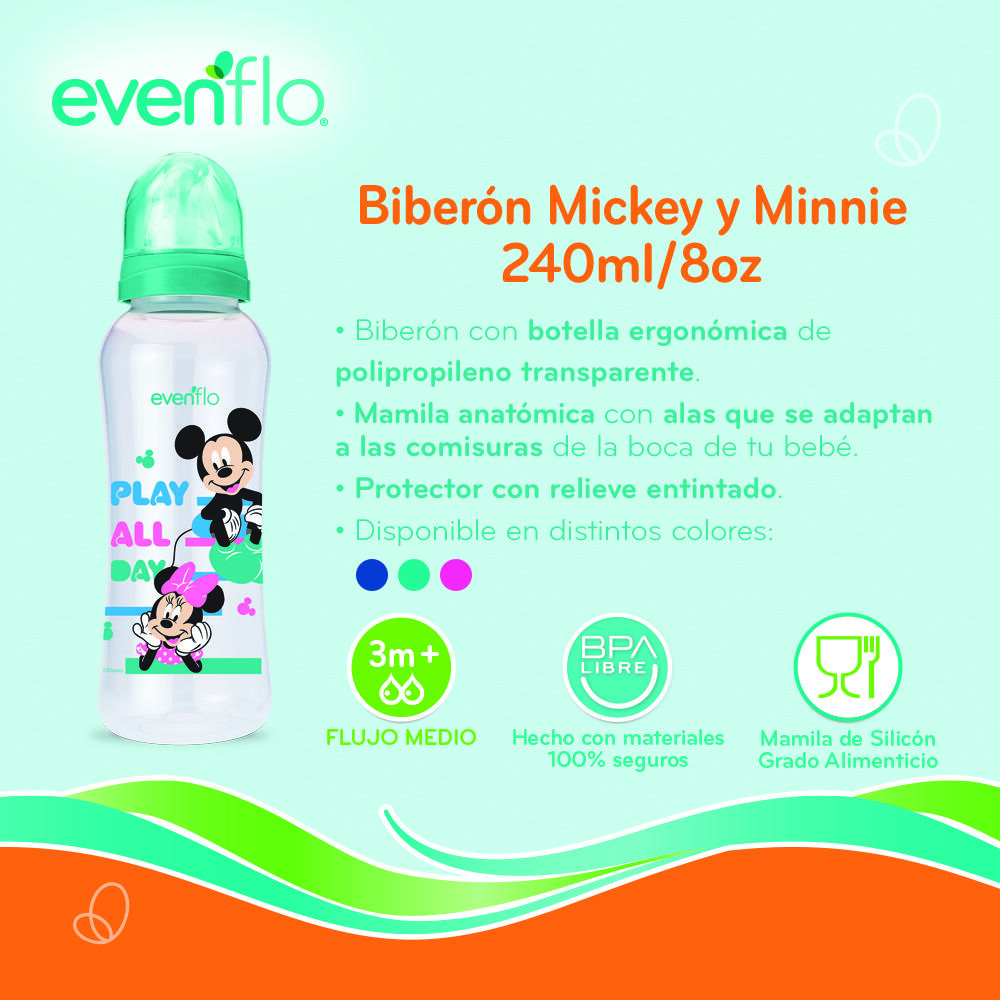 Evenflo-Biberón-Mickey-Y-Minnie-8Oz-imagen-3