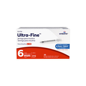 Ultrafine-Jeringa-6Mm-31G-.5Ml-20Mg-30Pz-imagen