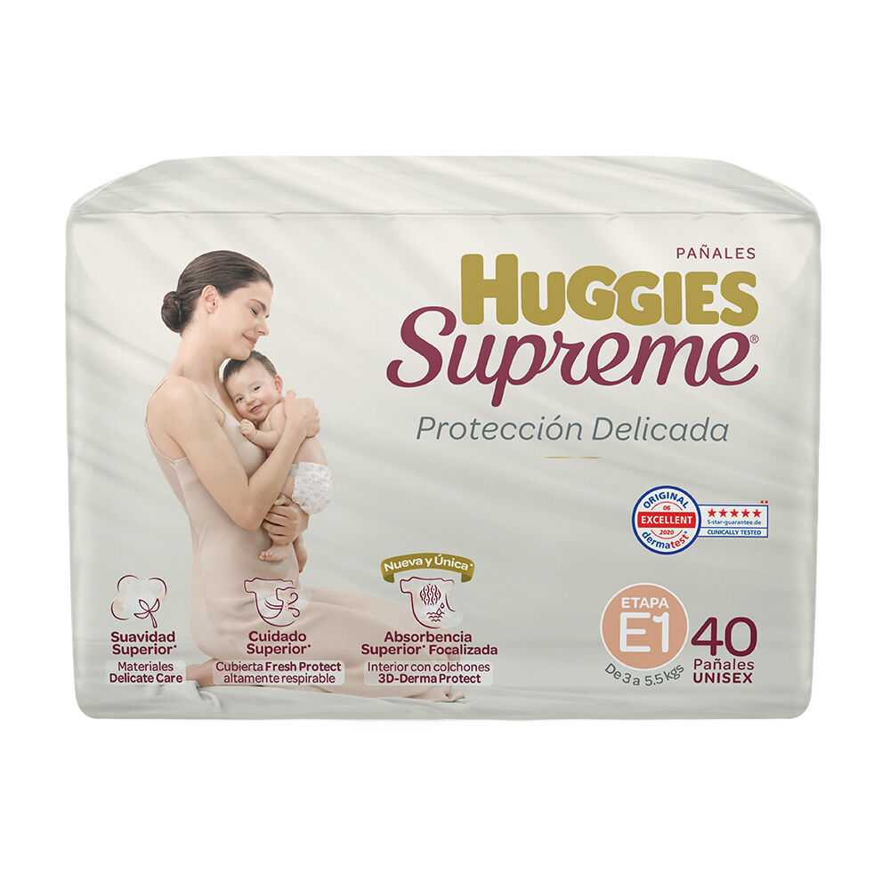 Pañales-Huggies-Etapa-1-Supreme-40-Unidades-imagen